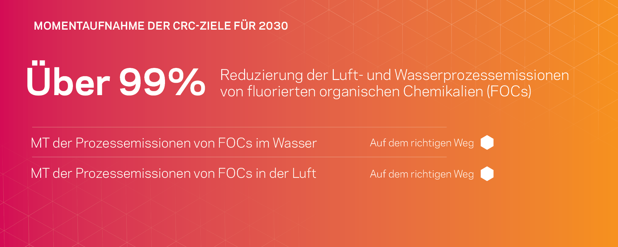 Reduzierung der Luft- und Wasserprozessemissionen von fluorierten organischen Chemikalien (FOCs) um mehr als 99 %